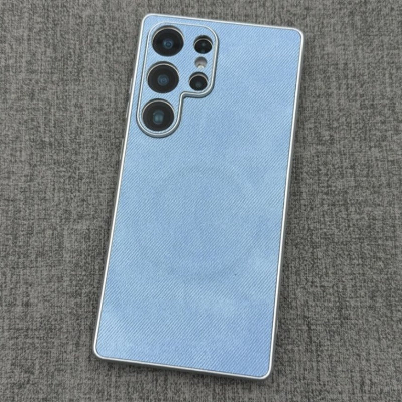 Magnetic Denim Textured Soft Phone Case For Samsung