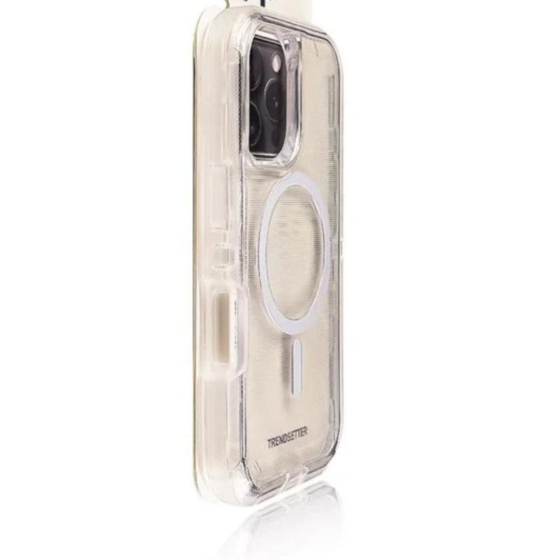 Transparent Blue Magnetic Three-in-one Anti-fall Phone Case For iPhone