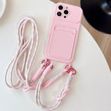 Card Holder with Lanyard Phone Case For iPhone