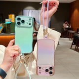 Gradient Lanyard Phone Case For iPhone