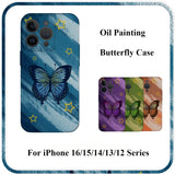 Oil Painting Butterfly Phone Case For iPhone