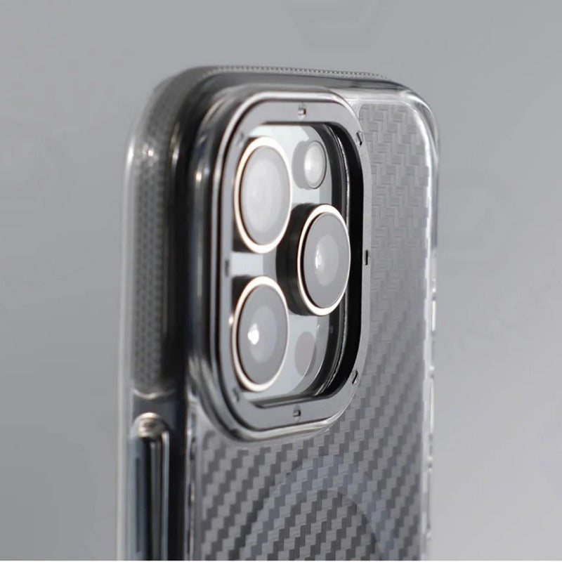 Armor Non-Slip Magnetic Carbon Fiber Pattern Case For iPhone