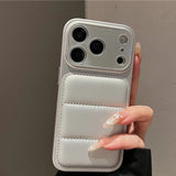 Armor Bumper Large Window Down Jacket Phone Case For iPhone