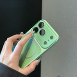 Frosted Large Window Magnetic Phone Case For iPhone