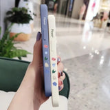 Beautiful Flowers Liquid Silicone Phone Case For iPhone