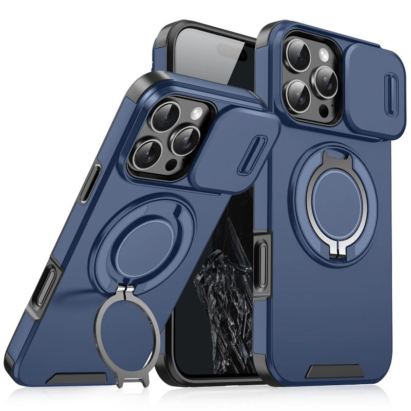 Heavy-duty Rugged Magnetic Ring Stand Case For iPhone