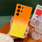 Magnetic Gradient Two-color Silicone Lens Film Phone Case For Samsung