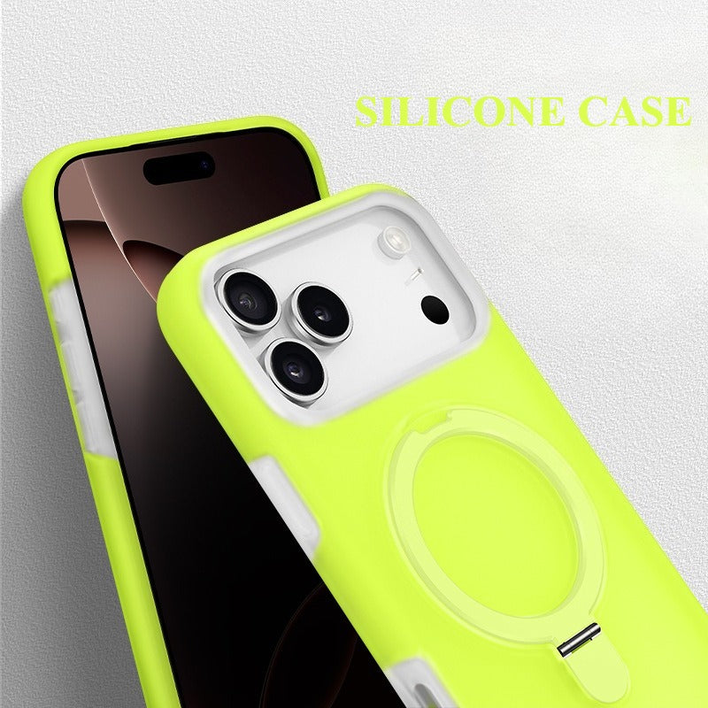 Jelly-like Liquid Silicone Stand Phone Case For iPhone