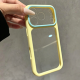 Color-blocked, Large-view Transparent Soft Phone Case For iPhone