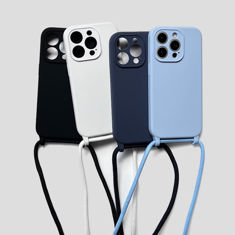 Liquid Silicone Phone Case with Lanyard For iPhone