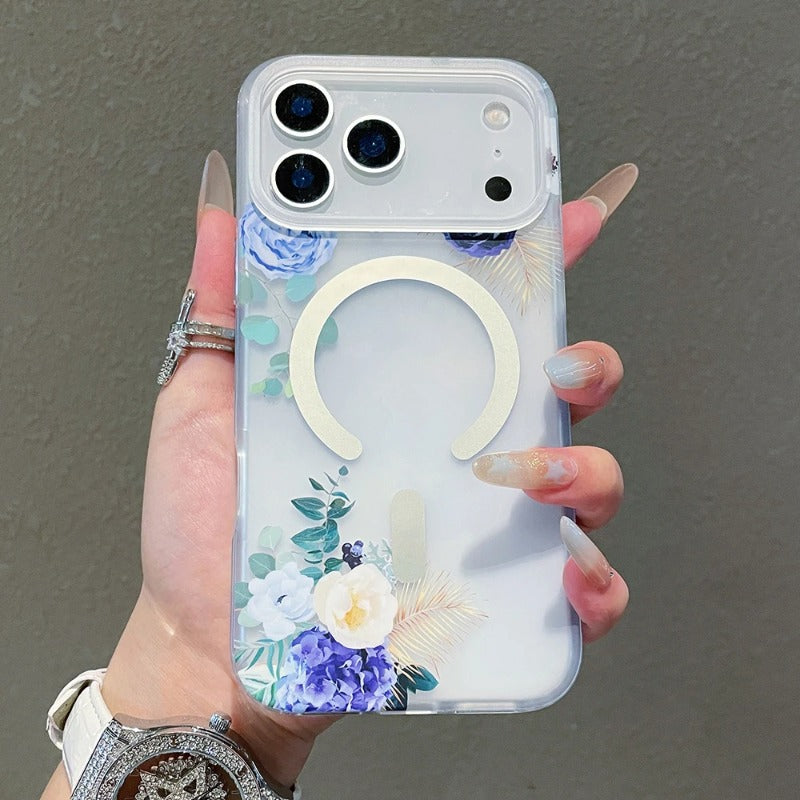 Luxury Flower Pattern For Magsafe Magnetic Case For iPhone