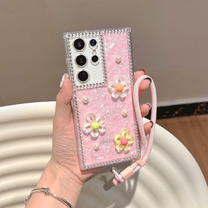 Rhinestone Shell Phone Case For Samsung