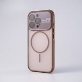 Large Window Magnetic Frosted Phone Case For iPhone