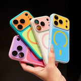 Color-blocking Magnetic Shockproof Phone Case For iPhone