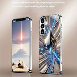 Blue Silver Fluid Drop Electroplated Silver Phone Case For Samsung