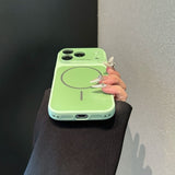 Frosted Large Window Magnetic Phone Case For iPhone