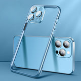 Spliced Frame with Lens Film Silicone Phone Case for iPhone