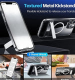Stand Clear Magnetic Phone Case with Kickstand Transparent Holder  for iPhone