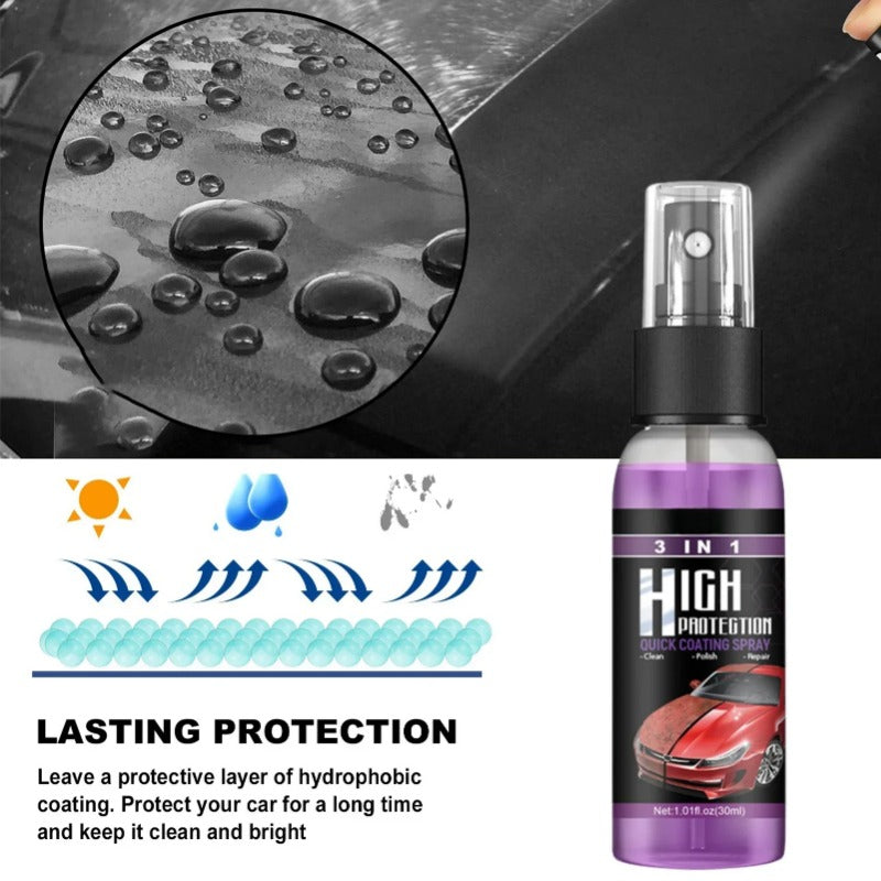 3 In 1 Rapid Ceramic Coating Fortify Car Wax For Glass&Wheels&Paint Sealant