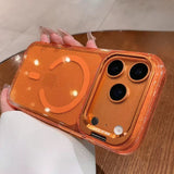 Bling Glitter Camera Protection Stand Holder Clear Case For iPhone