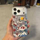 Magpie Feather Silk Phone Case For iPhone