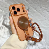 Magnetic Rotating Stand Lanyard Phone Case For iPhone
