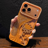 Flower Glitter Phone Case For iPhone
