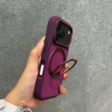 360° Rotating Stand Color Block Rugged Phone Case For iPhone