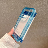3 in 1 Transparent Heavy Duty Armor Phone Case For iPhone