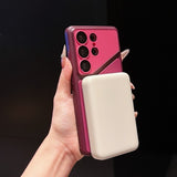 Color-blocked Fabric Magnetic Phone Case For Samsung