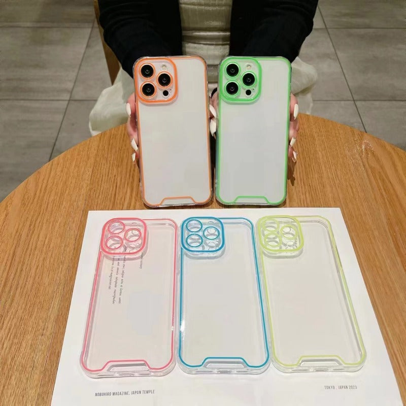 Transparent Night Light Neon Luminous Soft Phone Case For iPhone