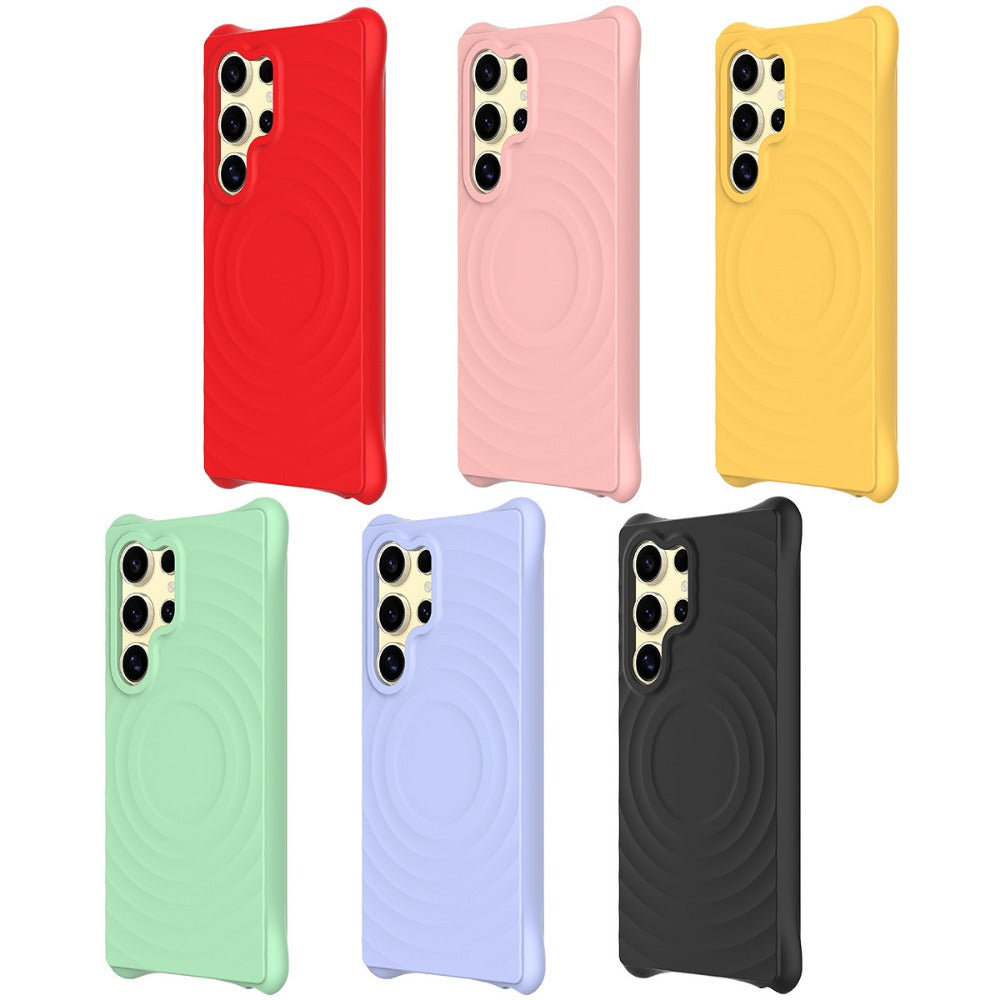 Magnetic Wave Pattern Silicone Simple Mobile Phone Case For Samsung