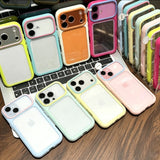 Color-blocked, Large-view Transparent Soft Phone Case For iPhone
