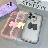 Wave Pattern Bowknot Phone Case For iPhone