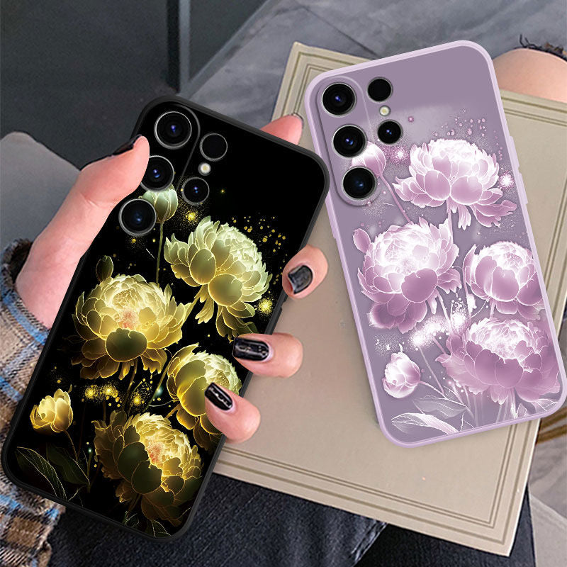 Flower with Lanyard Anti-fall Mobile Phone Case For Samsung