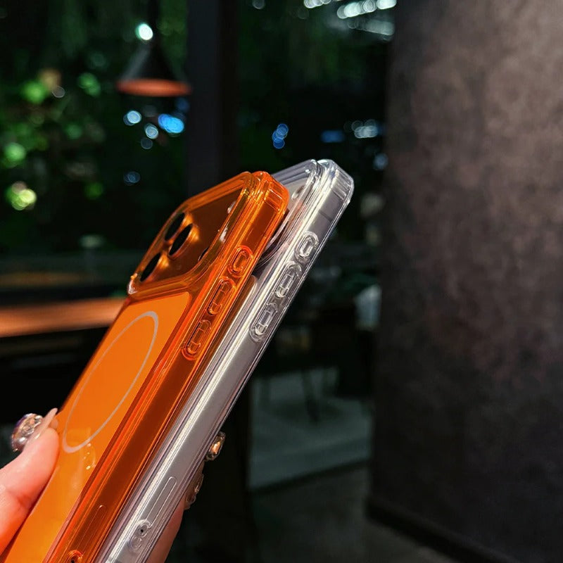 MagneticTranslucent Armor Shockproof Case For iPhone