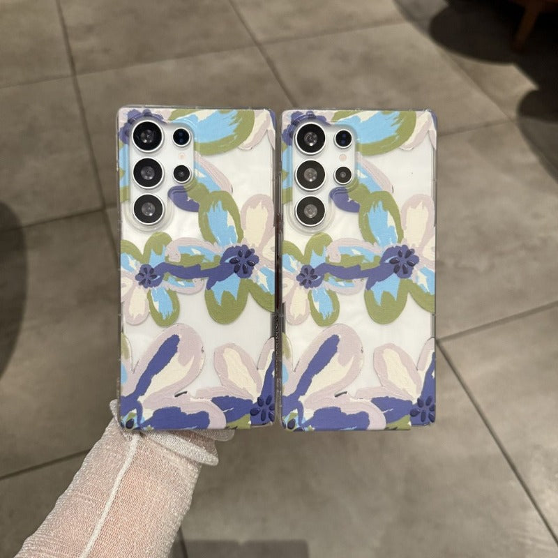 Graffiti Flower Transparent Phone Case For Samsung