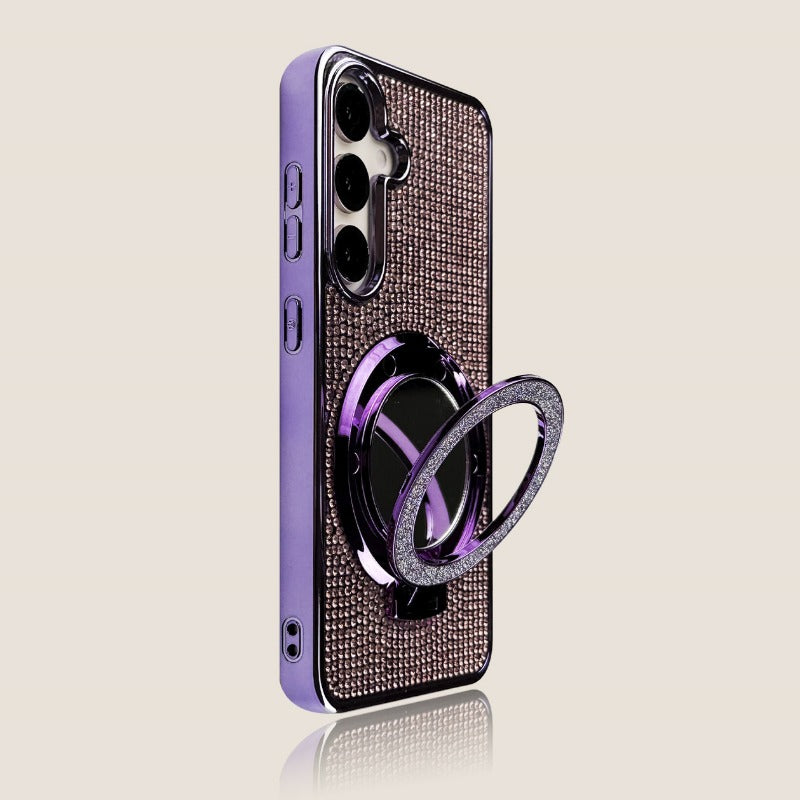 Electroplating Full Diamond Mirror Stand Phone Case For Samsung