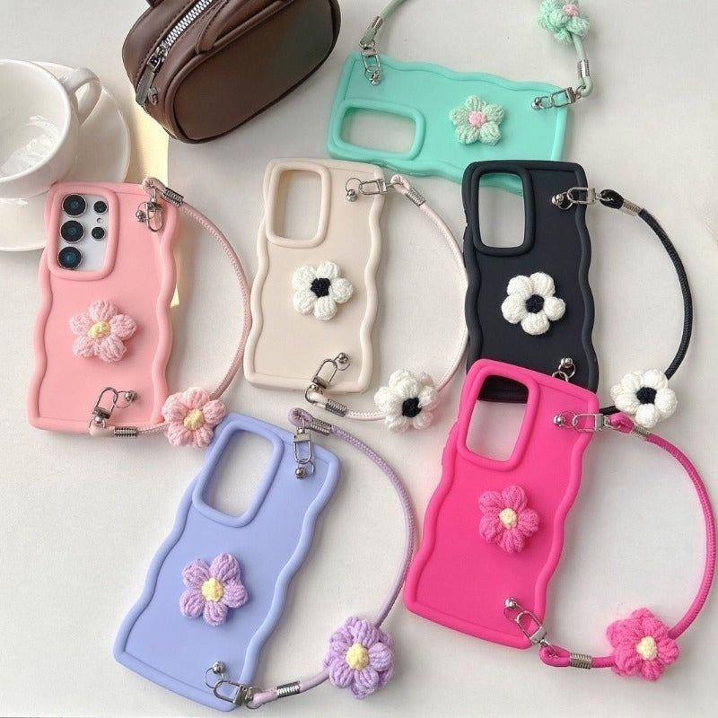 3D Wave Flower Phone Case For Samsung