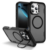 Sanding Bumper Lens Stand  Magnetic Case For iPhone