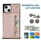 Crossbody Zipper Cards Solt Wallet Leather Case For iPhone