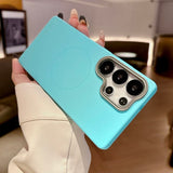 Solid Color Rock Sand Magnetic Phone Case For Samsung