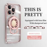 Magnetic Holder Plating Phone Case for iPhone