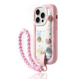 Pink Edge Polka Dot Anti-fall Mobile Phone Case For iPhone