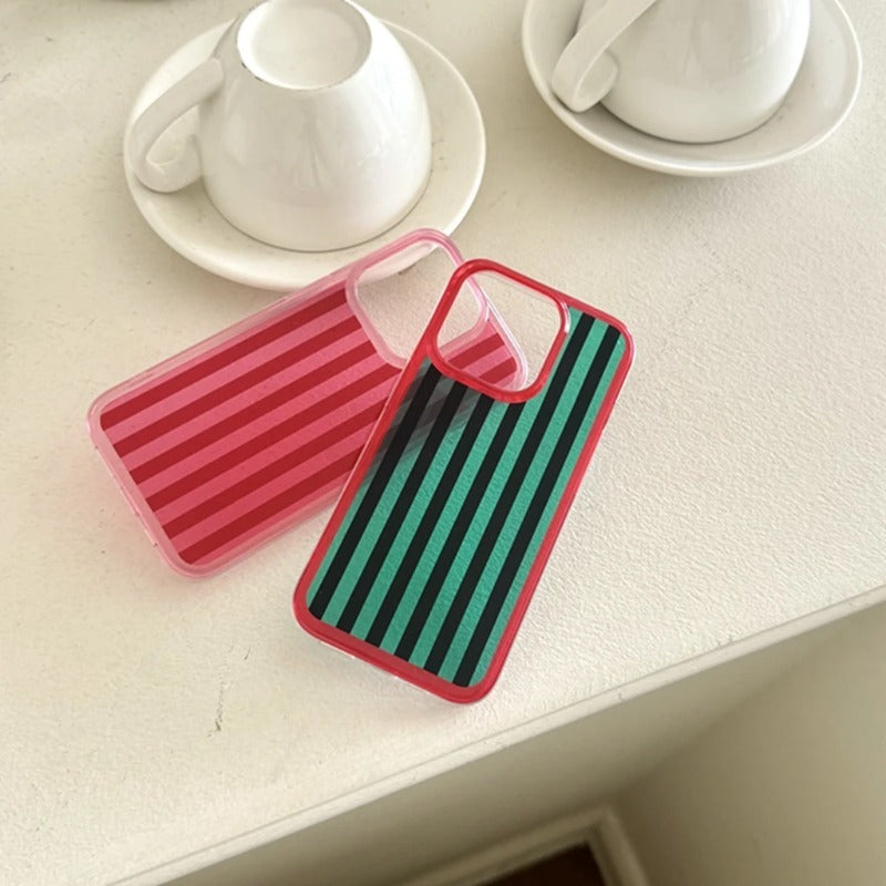 Simplicity Colour Vertical Stripes Cover Case For iPhone