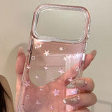 Glittery Transparent Star Phone Case For iPhone