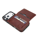 Leather Case with Card Slot and Stand For iPhone