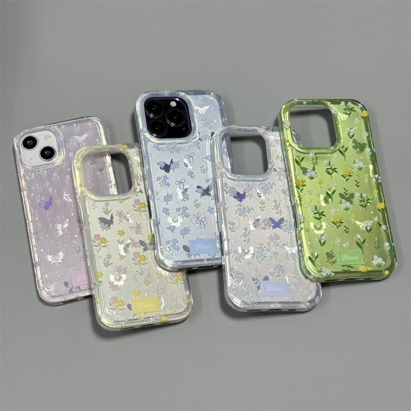 Flower Double Layer Shockproof Phone Case For iPhone