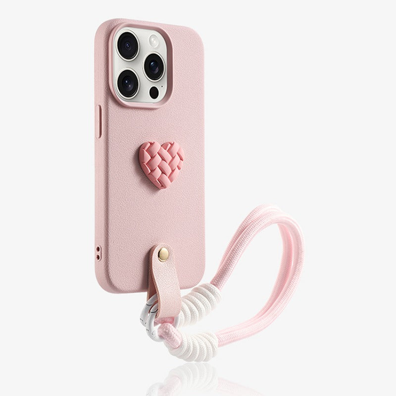 New Woven Heart Silicone Phone Case For iPhone