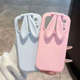 Foldable Bunny Ear Silicone Phone Case For iPhone
